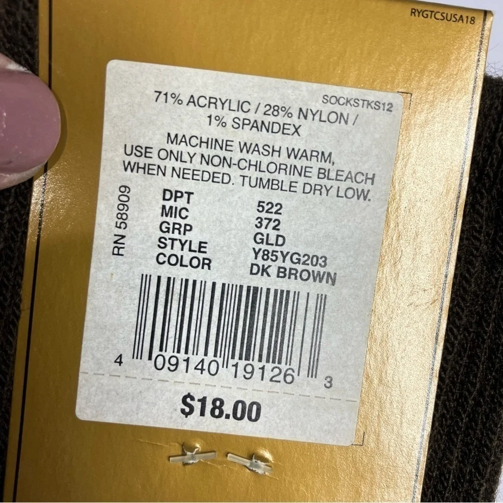 NWT Vintage‎ Roundtree & Yourke gold label dress socks